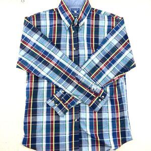 Texas Cotton Plaid Button Down Long Sleeve Western Shirt Mens Medium